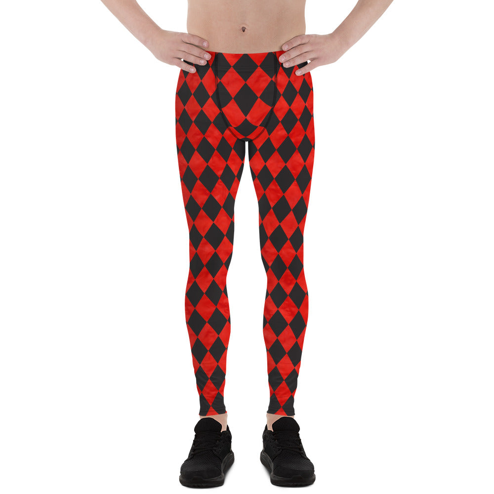 Checkered Print Leggings for Men